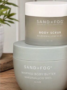 SAND + FOG Marshmallow Skies Body Scrub & Whipped Body Butter - Soft Sage NWOT